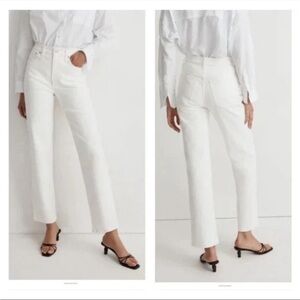 Madewell the Perfect Vintage Jeans Women’s White High Rise Straight Leg Jeans 26